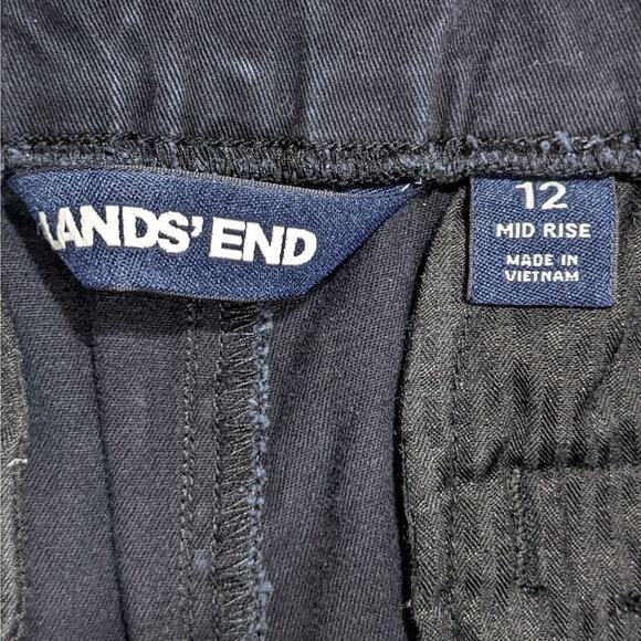 Lands' End Ankle Jeans Women Size 12 Inseam 24.5" Mid-Rise Black Pull On - Picture 2 of 11